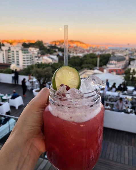 Drink and sunset Lisbon