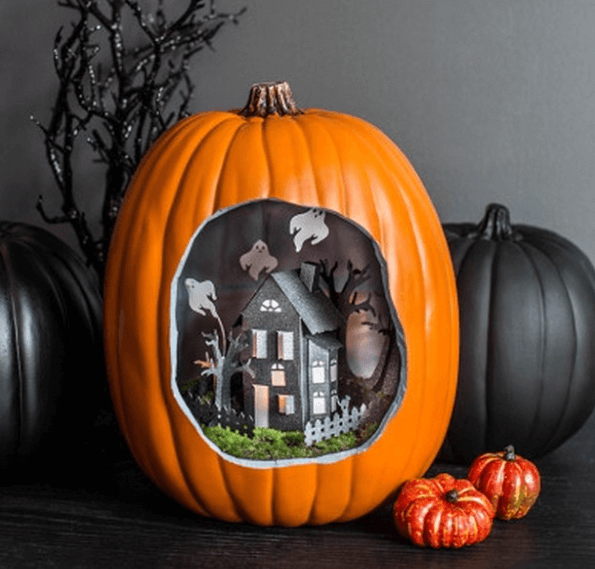 Laura Blog - Laura - DIY Pumpkin Carving Ideas - Diorama Pumpkin