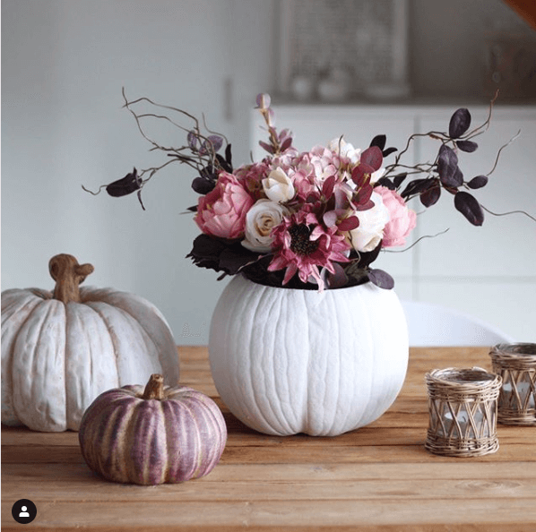 Laura Blog - Laura - DIY Pumpkin Carving Ideas - Pumpkin Floral Arrangement