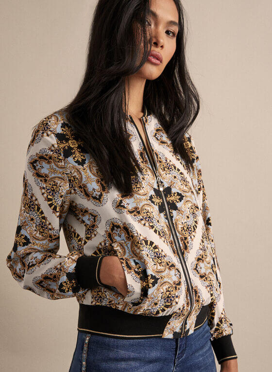 How to Wear The Bomber Jacket -Baroque Print Bomber