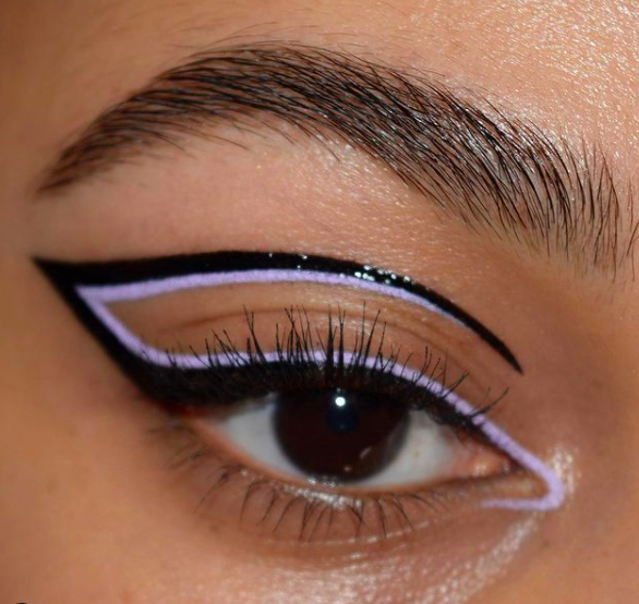 Close up of eye with graphic makeup