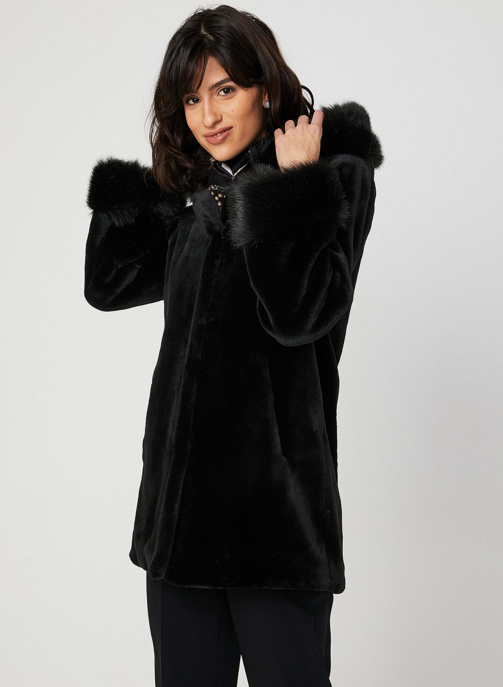 Nuage - Hooded Faux Fur Coat
