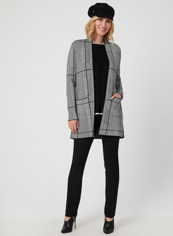 Houndstooth Print Open Front Cardigan - Fall-Winter Trends - Laura Blog